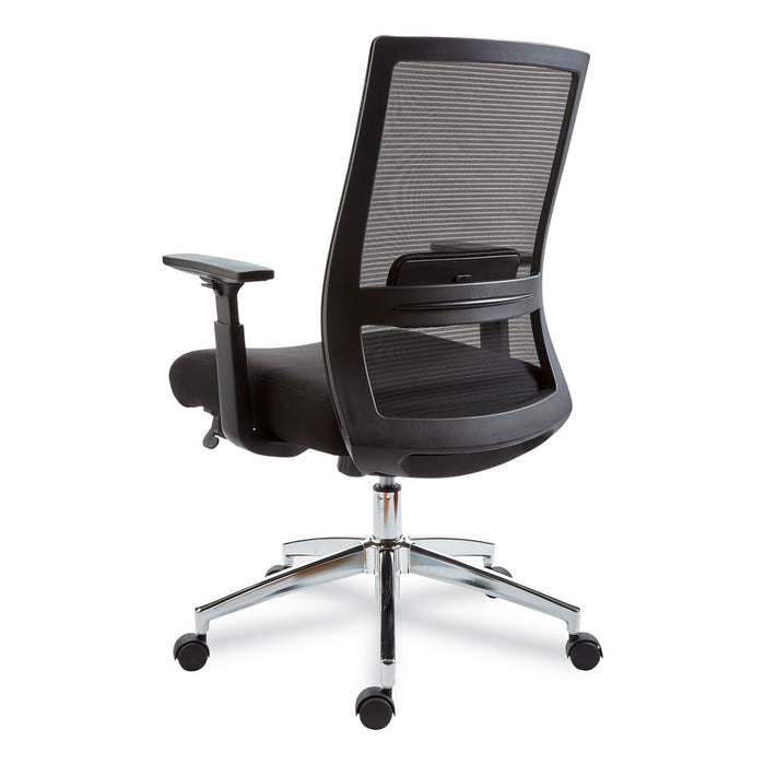 Ashdale Ergonomic Fabric Swivel Task Chair, Supports Up to 275 lb, 18.15 to 21.89 Seat Height, Black Seat/Back, Silver Base