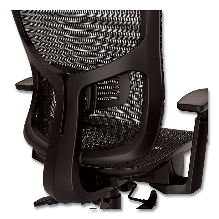 Hollins Ergonomic Mesh Swivel Task Chair, Supports Up to 275 lb, 18.57 to 22.54 Seat Height, Black Seat/Back, Black Base