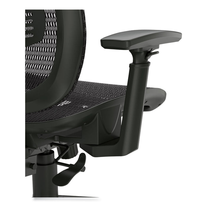 Hollins Ergonomic Mesh Swivel Task Chair, Supports Up to 275 lb, 18.57 to 22.54 Seat Height, Black Seat/Back, Black Base