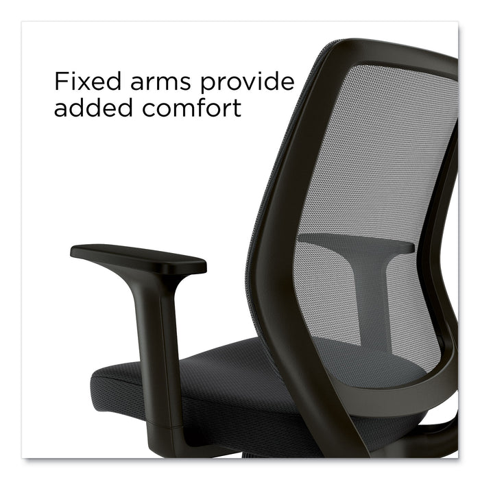 Wessex Ergonomic Fabric Mesh Swivel Task Chair, Supports Up to 275 lbs, 17.09 to 20.83 Seat Height, Black Seat/Back/Base