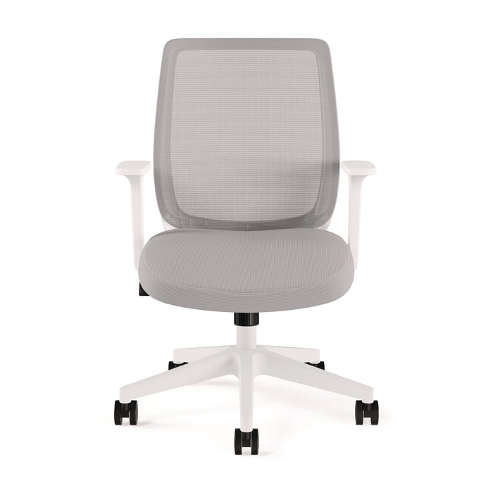 Wessex Ergonomic Fabric Mesh Swivel Task Chair, Supports Up to 275 lb, 17.09 to 20.83 Seat Height, Gray Seat/Back, White Base