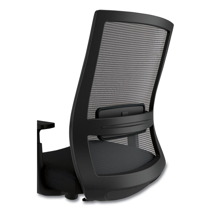 Ashdale Ergonomic Fabric Swivel Task Chair, Supports Up to 275 lb, 18.15 to 21.89 Seat Height, Black Seat/Back, Silver Base