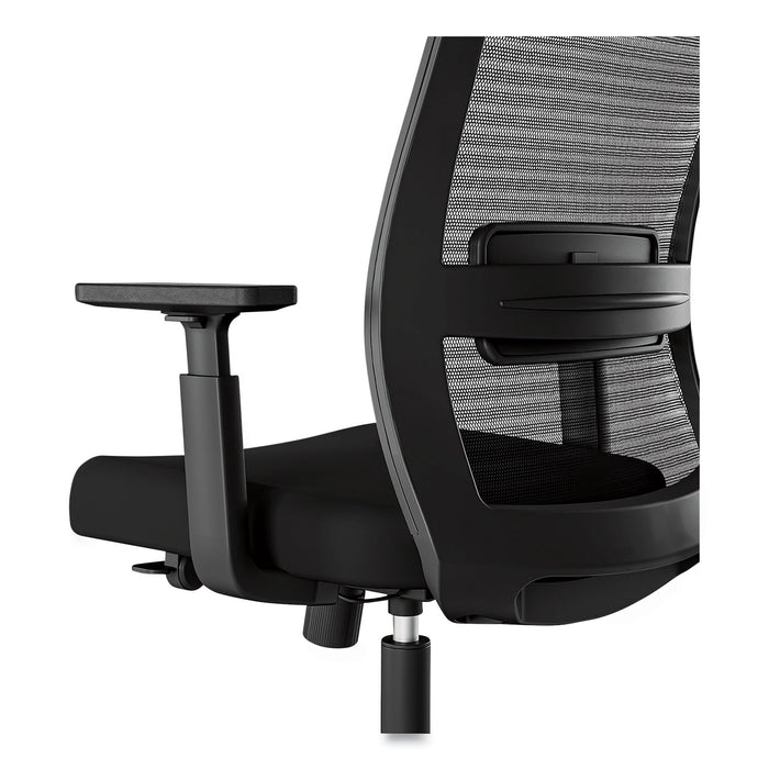Ashdale Ergonomic Fabric Swivel Task Chair, Supports Up to 275 lb, 18.15 to 21.89 Seat Height, Black Seat/Back, Silver Base