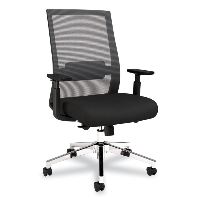 Ashdale Ergonomic Fabric Swivel Task Chair, Supports Up to 275 lb, 18.15 to 21.89 Seat Height, Black Seat/Back, Silver Base