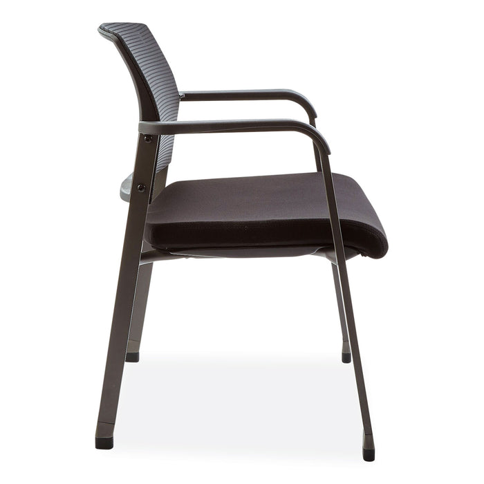 Elgar Fabric Guest Chair, 24.41 x 22.64 x 31.73, Black Seat, Black Back, Black Base