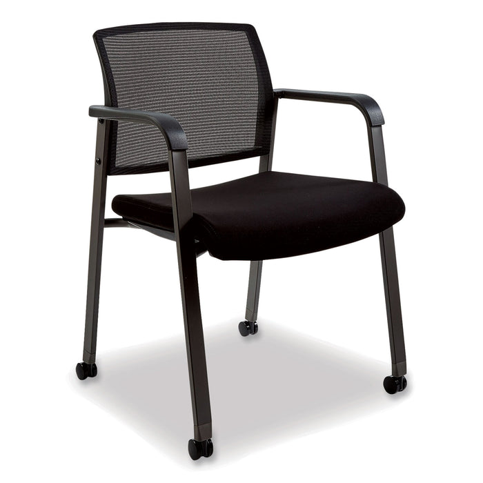 Elgar Fabric Guest Chair, 24.41 x 22.64 x 31.73, Black Seat, Black Back, Black Base