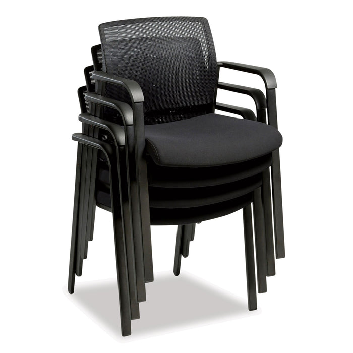 Elgar Fabric Guest Chair, 24.41 x 22.64 x 31.73, Black Seat, Black Back, Black Base