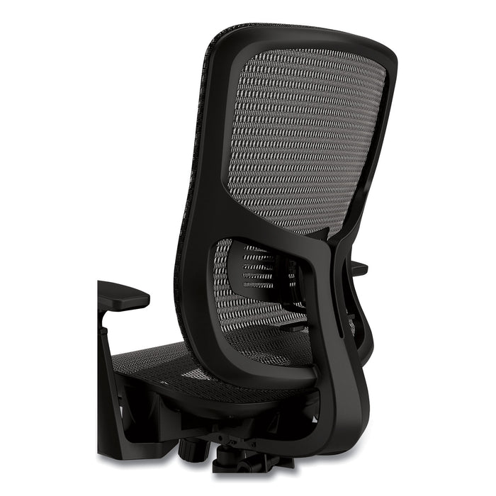 Hollins Ergonomic Mesh Swivel Task Chair, Supports Up to 275 lb, 18.57 to 22.54 Seat Height, Black Seat/Back, Black Base