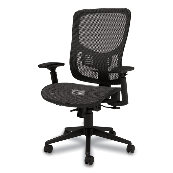 Hollins Ergonomic Mesh Swivel Task Chair, Supports Up to 275 lb, 18.57 to 22.54 Seat Height, Black Seat/Back, Black Base