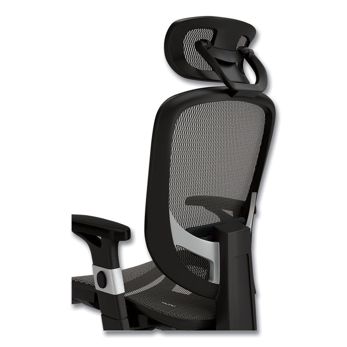 Minerva Ergonomic Mesh Swivel Task Chair, Supports Up to 275 lb, 17.24 to 20.98 Seat Height, Gray Seat, Gray Back, Black Base