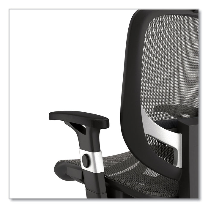 Minerva Ergonomic Mesh Swivel Task Chair, Supports Up to 275 lb, 17.24 to 20.98 Seat Height, Gray Seat, Gray Back, Black Base