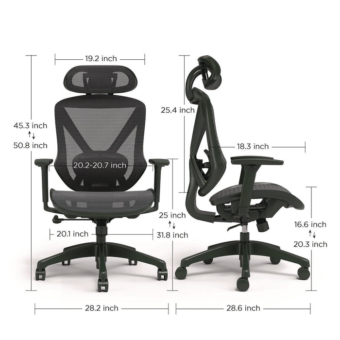 Taunton Ergonomic Mesh Swivel Task Chair, Supports Up to 275 lb, 17.44 to 20.98 Seat Height, Black Seat/Back, Black Base