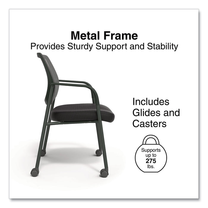 Wessex Mesh Fabric Guest Chair, 24.41 x 23.62 x 35.04, Black Seat, Black Back, Black Base