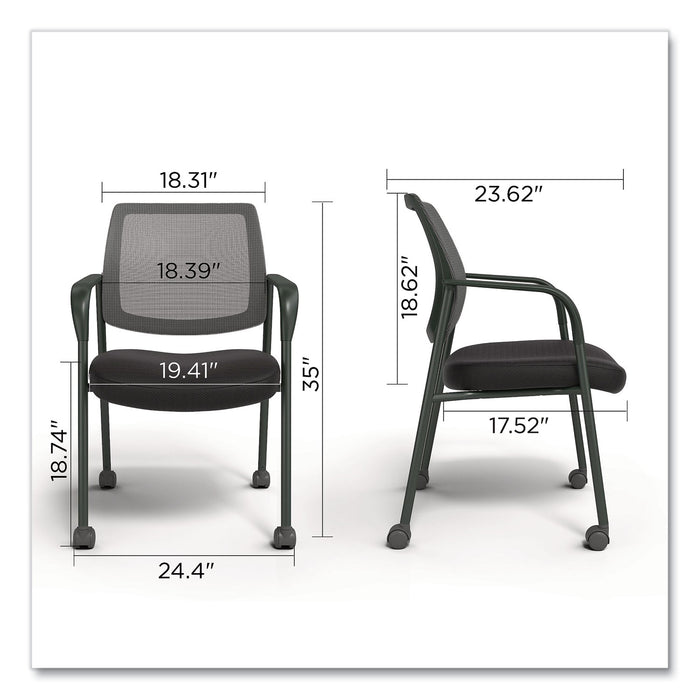 Wessex Mesh Fabric Guest Chair, 24.41 x 23.62 x 35.04, Black Seat, Black Back, Black Base
