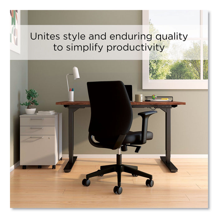Wessex Ergonomic Fabric Task Chair, Supports Up to 275 lb, 17.13 to 20.83 Seat Height, Black Seat/Back, Black Base