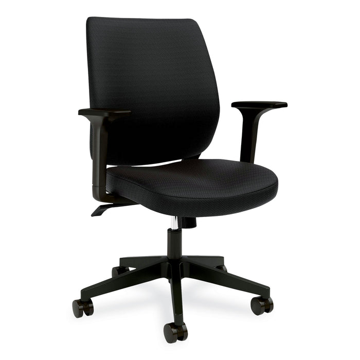 Wessex Ergonomic Fabric Task Chair, Supports Up to 275 lb, 17.13 to 20.83 Seat Height, Black Seat/Back, Black Base