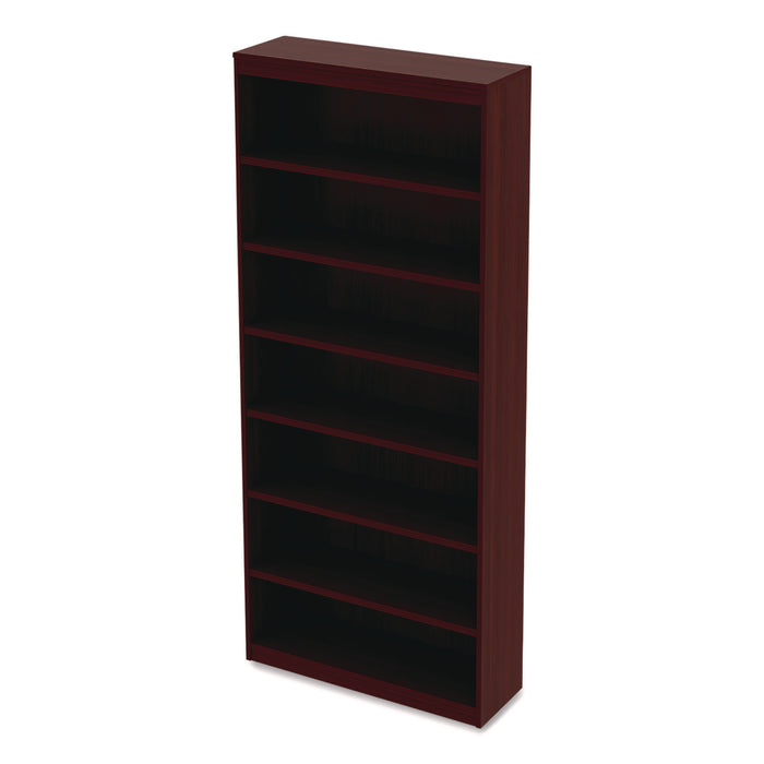 Alera Valencia Series Square Corner Bookcase, Seven-Shelf, 35.63w x 11.81d x 83.86h, Mahogany