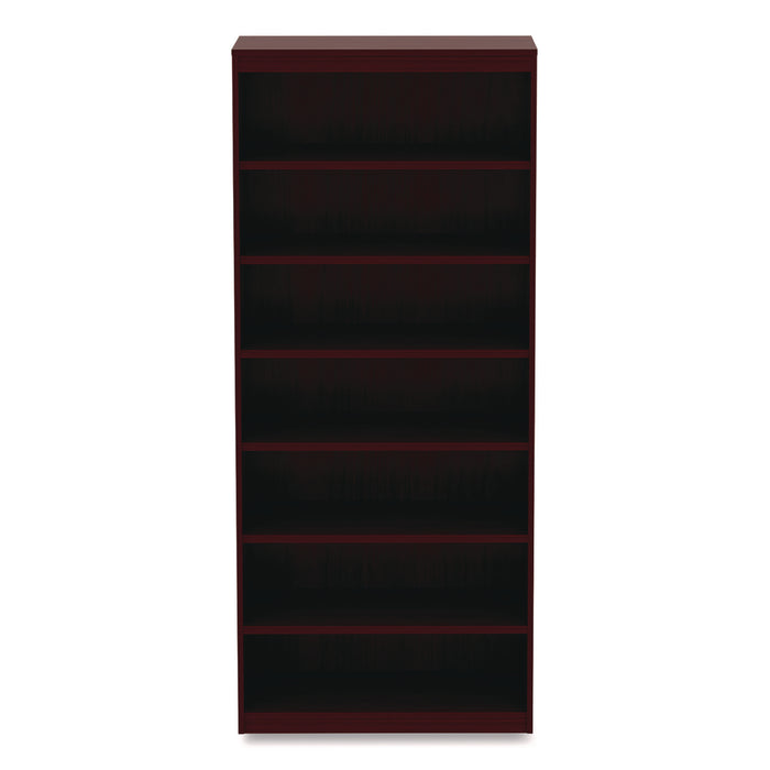 Alera Valencia Series Square Corner Bookcase, Seven-Shelf, 35.63w x 11.81d x 83.86h, Mahogany