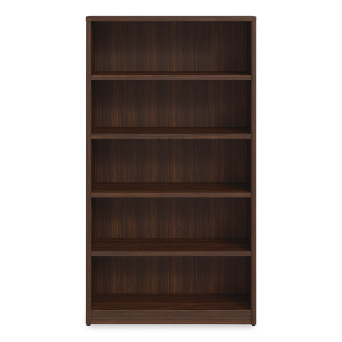 Alera Seville Bookcase, Five-Shelf, 36" x 14" x 65", Mahogany