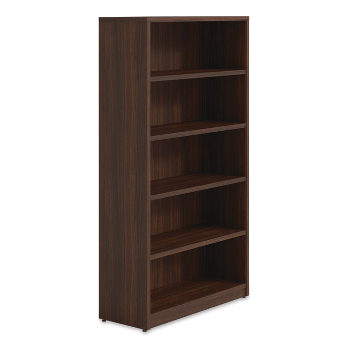 Alera Seville Bookcase, Five-Shelf, 36" x 14" x 65", Mahogany
