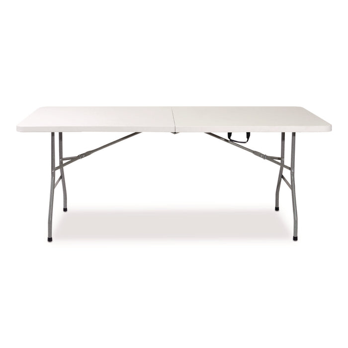 Fold in Half Plastic Folding Table, 96w x 30d x 29.25h, White