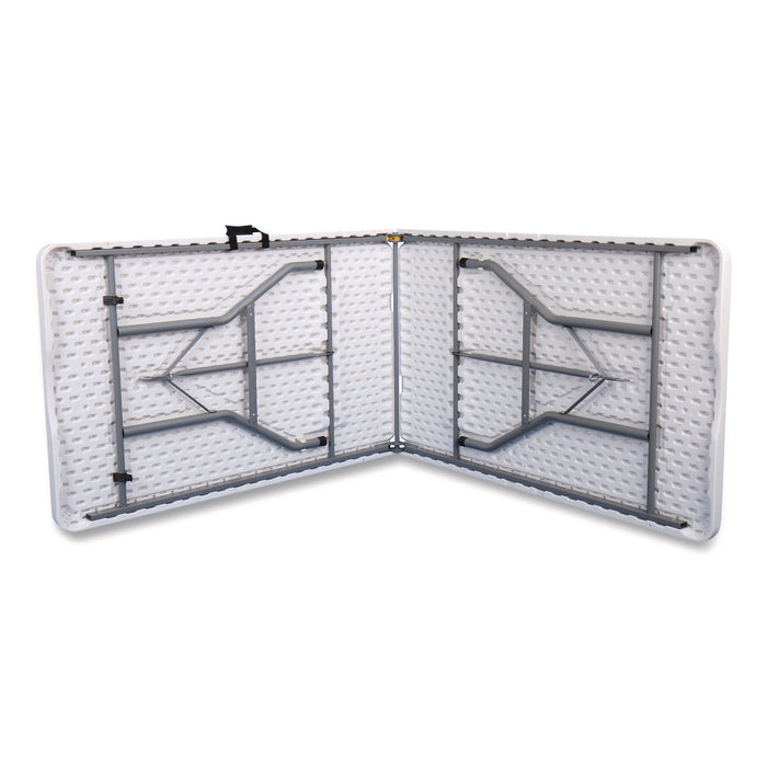 Fold in Half Plastic Folding Table, 96w x 30d x 29.25h, White