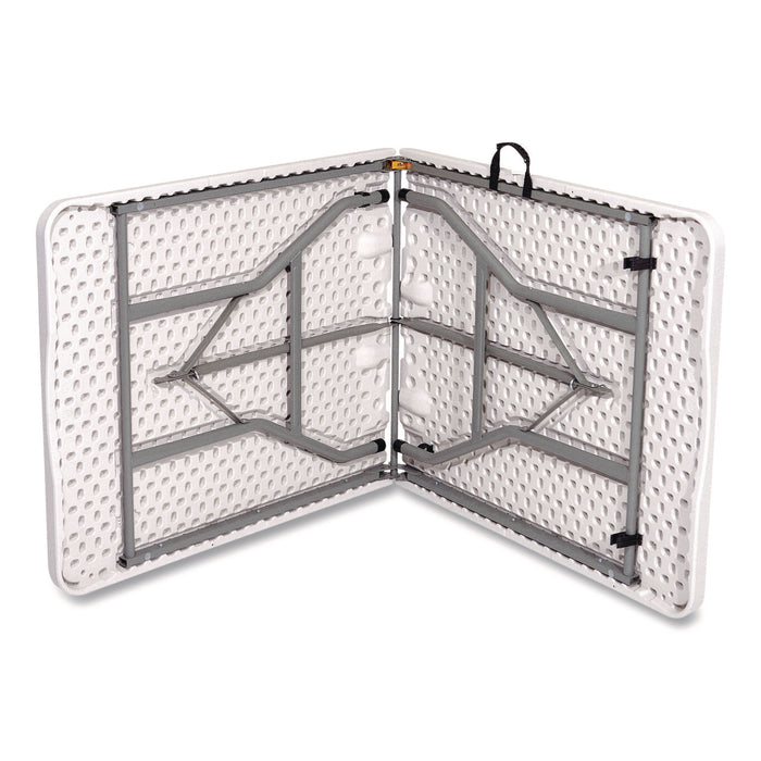 Fold in Half Plastic Folding Table, 96w x 30d x 29.25h, White