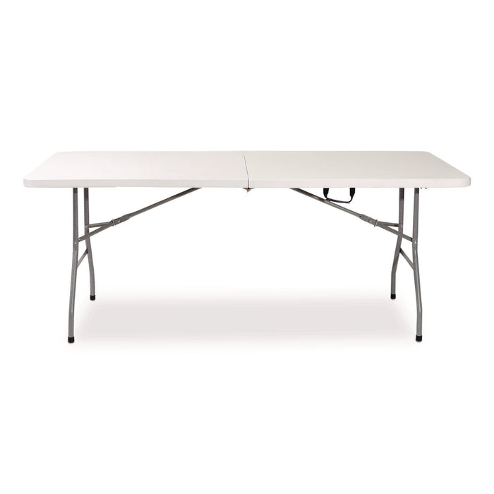 Fold in Half Plastic Folding Table, 96w x 30d x 29.25h, White
