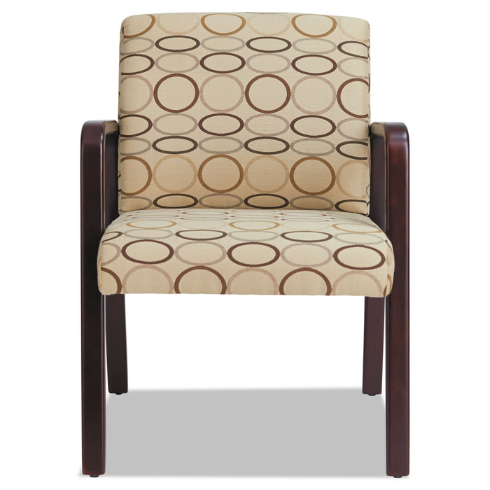 Alera Reception Lounge WL Series Guest Chair, 24.21" x 24.8" x 32.67", Tan Seat, Tan Back, Mahogany Base