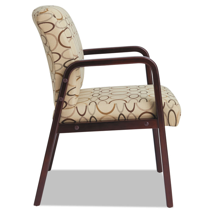 Alera Reception Lounge WL Series Guest Chair, 24.21" x 24.8" x 32.67", Tan Seat, Tan Back, Mahogany Base
