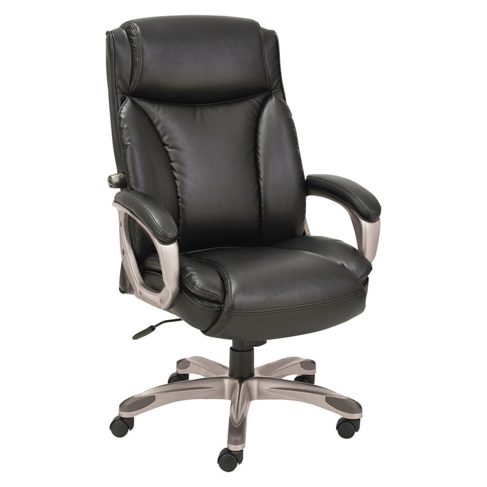 Alera Veon Series Executive High-Back Bonded Leather Chair, Supports Up to 275 lb, Black Seat/Back, Graphite Base