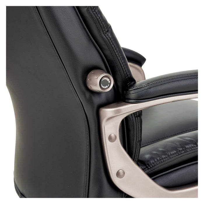 Alera Veon Series Executive High-Back Bonded Leather Chair, Supports Up to 275 lb, Black Seat/Back, Graphite Base