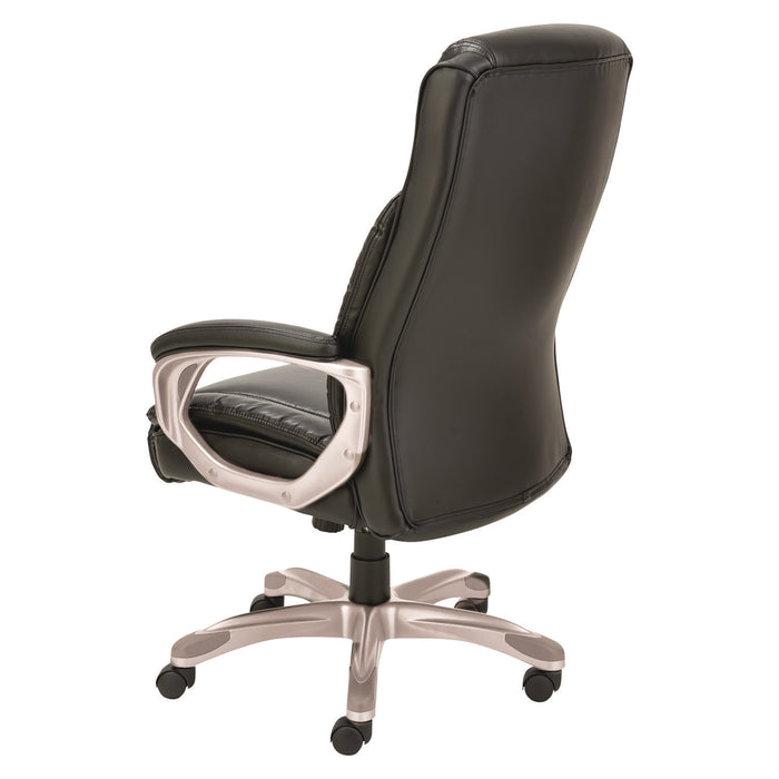 Alera Veon Series Executive High-Back Bonded Leather Chair, Supports Up to 275 lb, Black Seat/Back, Graphite Base