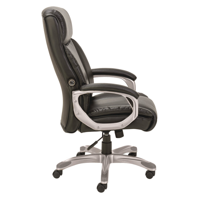 Alera Veon Series Executive High-Back Bonded Leather Chair, Supports Up to 275 lb, Black Seat/Back, Graphite Base
