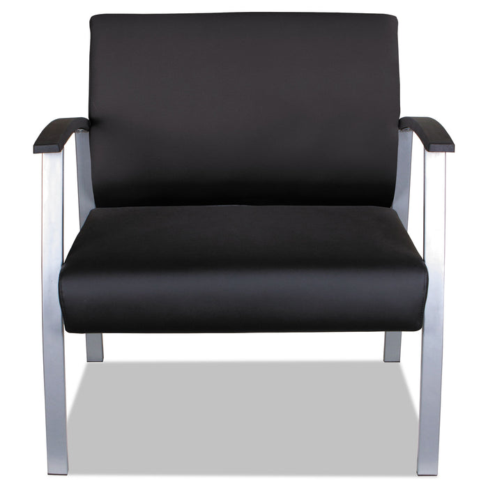 Alera metaLounge Series Bariatric Guest Chair, 30.51" x 26.96" x 33.46", Black Seat, Black Back, Silver Base