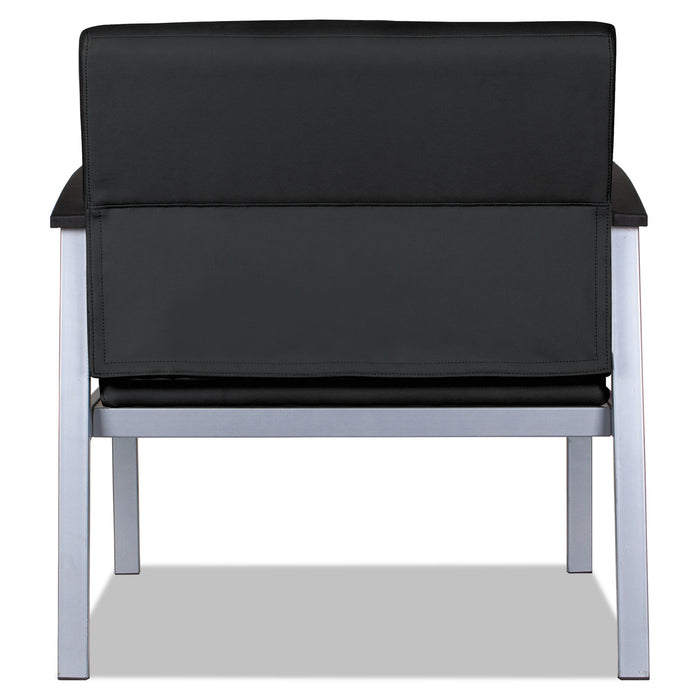 Alera metaLounge Series Bariatric Guest Chair, 30.51" x 26.96" x 33.46", Black Seat, Black Back, Silver Base