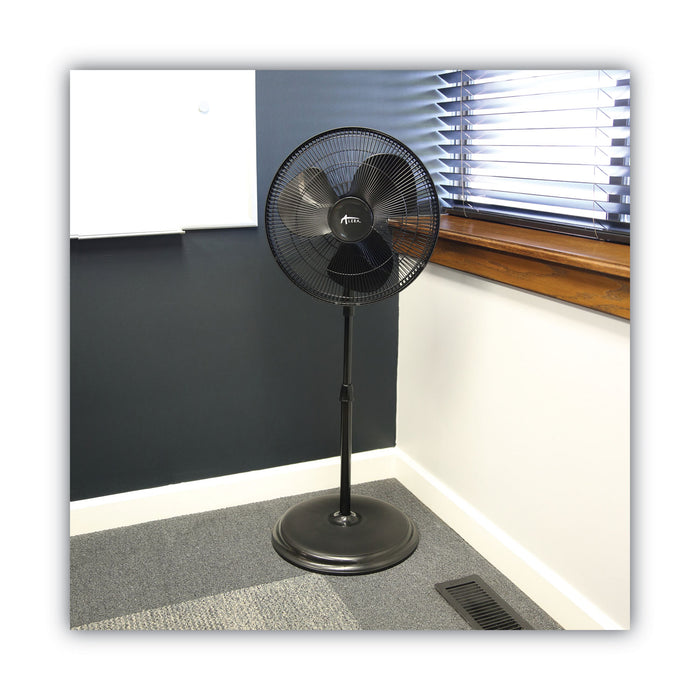 16" 3-Speed Oscillating Pedestal Stand Fan, Metal, Plastic, Black