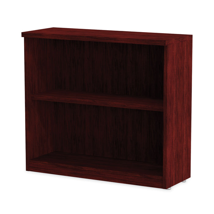 Alera Valencia Series Bookcase, Two-Shelf, 31.75w x 14d x 29.5h, Mahogany