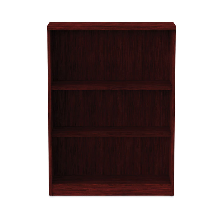 Alera Valencia Series Bookcase, Three-Shelf, 31.75w x 14d x 39.38h, Mahogany