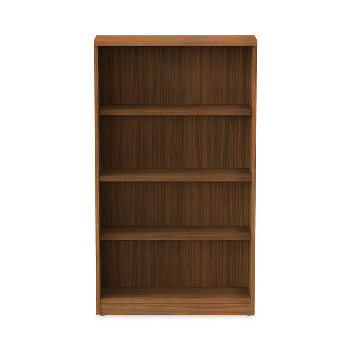Alera Valencia Series Bookcase, Four-Shelf, 31.75w x 14d x 54.88h, Modern Walnut