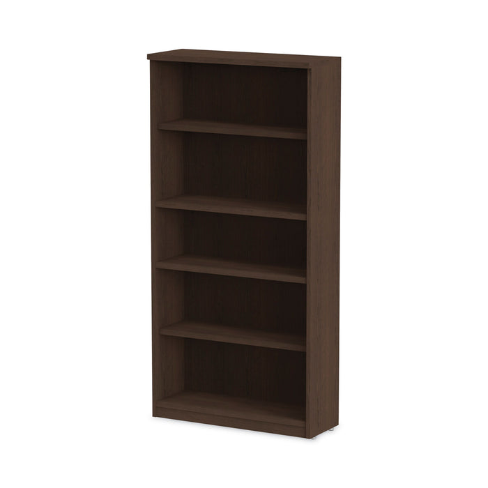 Alera Valencia Series Bookcase, Five-Shelf, 31.75w x 14d x 64.75h, Espresso