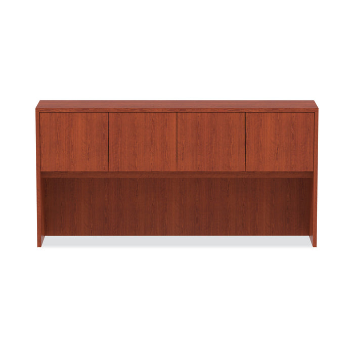 Alera Valencia Series Hutch with Doors, 4 Compartments, 70.63w x 15d x 35.38h, Medium Cherry