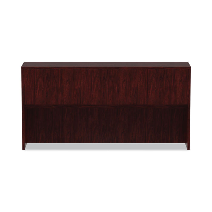 Alera Valencia Series Hutch with Doors, 4 Compartments, 70.63w x 15d x 35.38h, Mahogany
