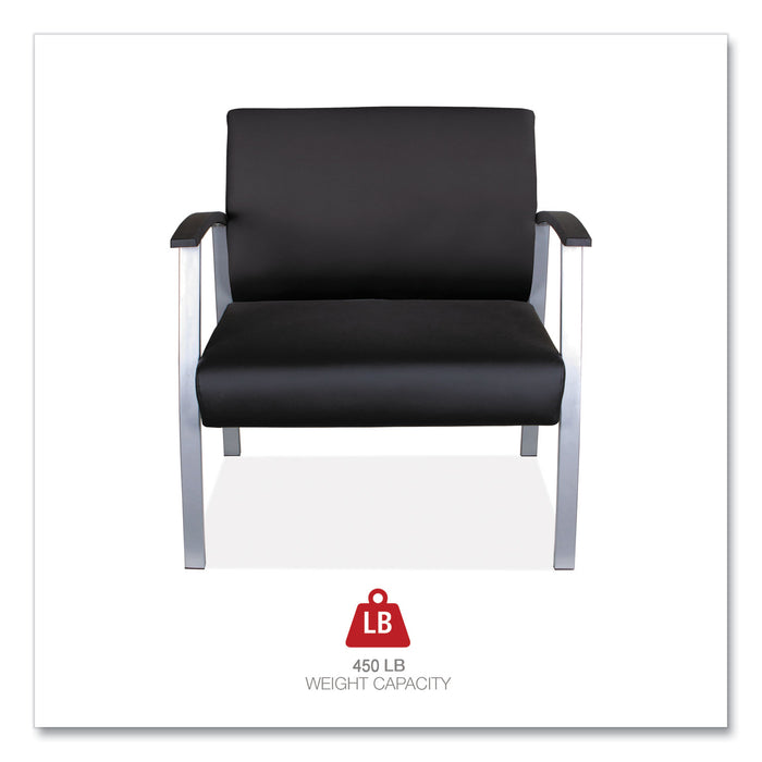 Alera metaLounge Series Bariatric Guest Chair, 30.51" x 26.96" x 33.46", Black Seat, Black Back, Silver Base