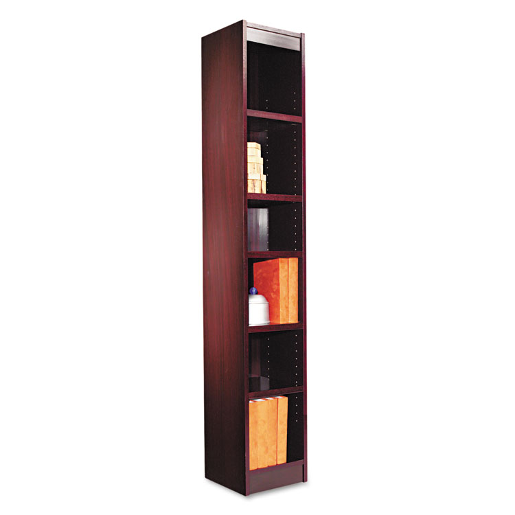 Alera Narrow Profile Bookcase Wood, Narrow Deep Shelving Unit