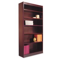 Six-Shelf 12w x 11-3/4d x 72h, Alera Narrow Profile Bookcase Wood Veneer 