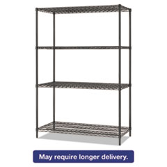 Four-Shelf 36w x 18d x 72h Black Anthracite Details about   Alera Wire Shelving Starter Kit 