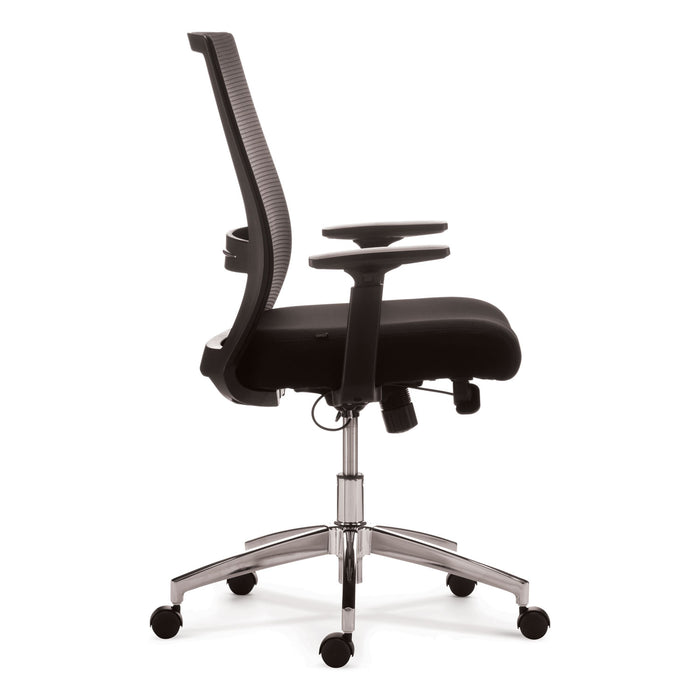 Ashdale Ergonomic Fabric Swivel Task Chair, Supports Up to 275 lb, 18.15 to 21.89 Seat Height, Black Seat/Back, Silver Base
