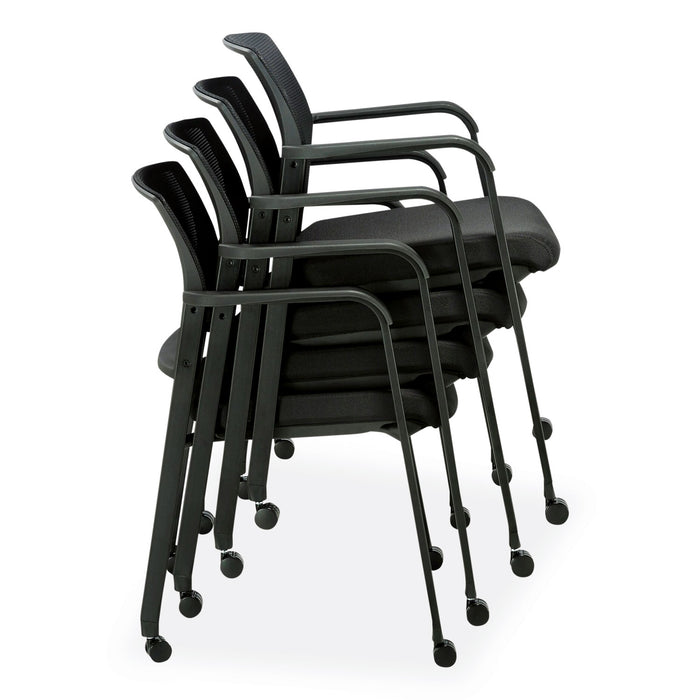 Elgar Fabric Guest Chair, 24.41 x 22.64 x 31.73, Black Seat, Black Back, Black Base