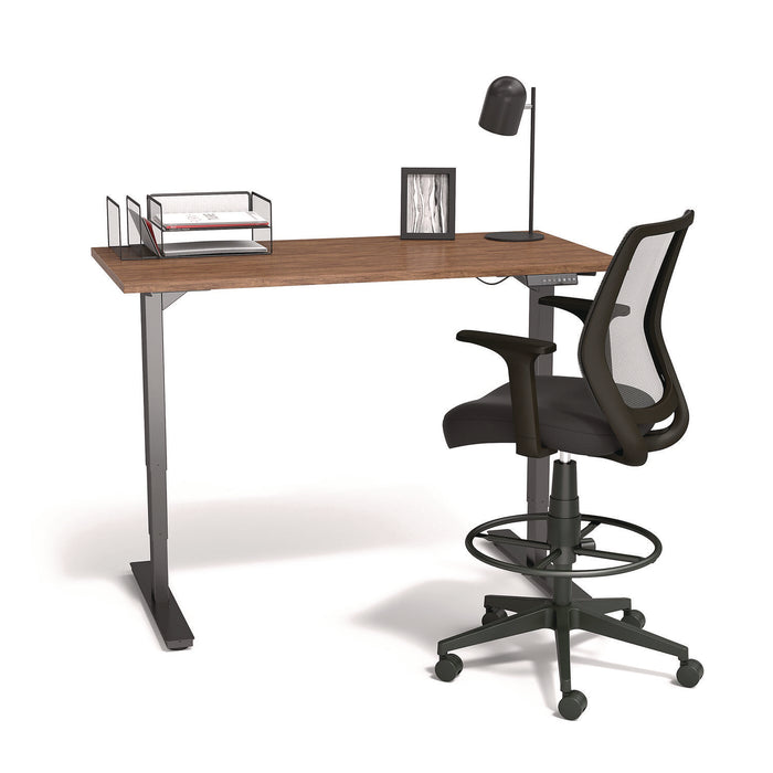 Wessex Drafting Stool, Mesh Back, Supports Up to 275 lb, 27.95 to 33.66 Seat Height, Black Seat, Black Back, Black Base